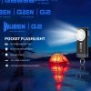 G2 mini flashlight key chain; 5 modes small Led flashlight; EDC key chain brightest flashlight magnetic cap clip.Black