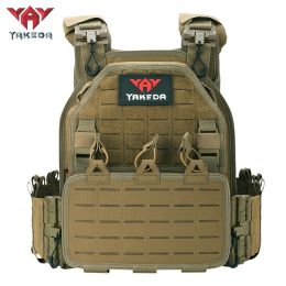 YAKEDA 1000D Nylon Tactical Gear Military Airsoft CS Game Hunting MOEEL Army Laser Cut Vest (Color: TAN)