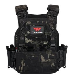 YAKEDA 1000D Nylon Tactical Gear Military Airsoft CS Game Hunting MOEEL Army Laser Cut Vest (Color: BlackCP)