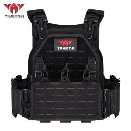 YAKEDA 1000D Nylon Tactical Gear Military Airsoft CS Game Hunting MOEEL Army Laser Cut Vest (Color: Black)