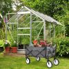 Collapsible Utility Wagon Cart;  Folding Grocery Cart;  Heavy Duty Steel Wagon;  Weight Capacity 150 lbs;  262L;  Portable Grocery Shopping Cart