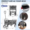 Collapsible Utility Wagon Cart;  Folding Grocery Cart;  Heavy Duty Steel Wagon;  Weight Capacity 150 lbs;  262L;  Portable Grocery Shopping Cart