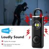 USB Chargeable Personal Safety Alarm Key Chain 130 DB With LED Light For Outdoors